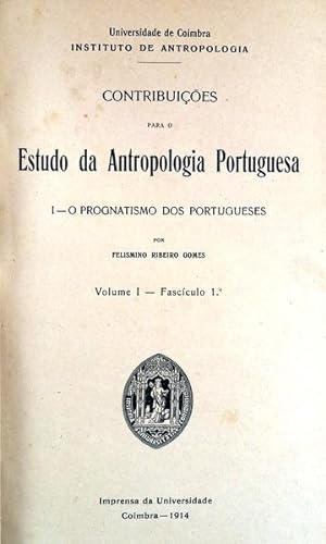 CONTRIBUIÇÕES PARA O ESTUDO DA ANTROPOLOGIA PORTUGUESA.