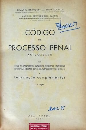 Imagen del vendedor de CDIGO DE PROCESSO PENAL. a la venta por Livraria Castro e Silva