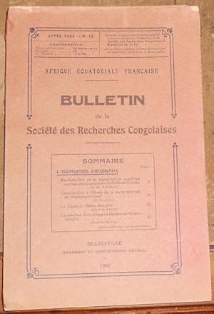 Bulletin de la Société des Recherches Congolaises n°18