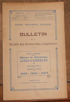 Bulletin de la Société des Recherches Congolaises n°19