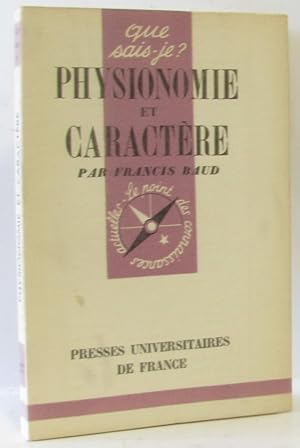 Seller image for Physionomie et caractre for sale by crealivres