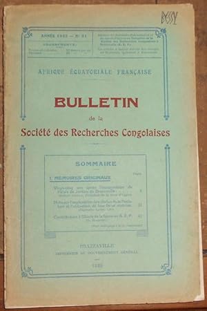 Bulletin de la Société des Recherches Congolaises n°21-