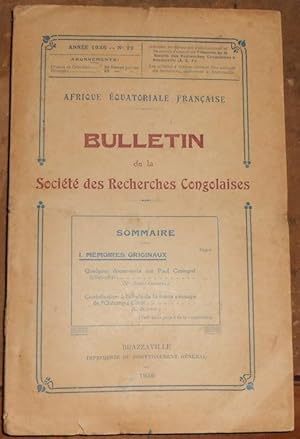 Bulletin de la Société des Recherches Congolaises n°22