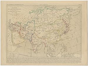 Antique Map of Asia by A. Houzé (1849)