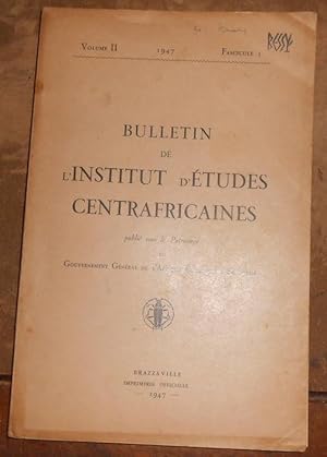 Bulletin de l Institut d Etudes Centrafricaines vol. II fasc.1