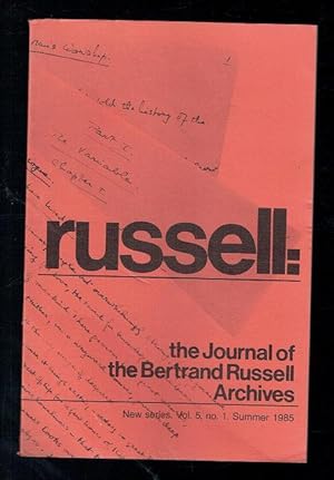 Seller image for Russell. New Series Vol 5 No 1 Summer 1985 for sale by Sonnets And Symphonies