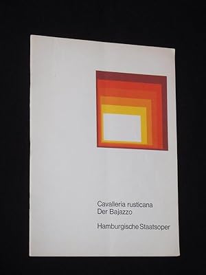 Bild des Verkufers fr Programmheft Hamburgische Staatsoper 1973/74. CAVALLERIA RUSTICANA [und] DER BAJAZZO. Musikal. Ltg.: Jesus Lopez-Cobos, Insz.: Paul Hager, Ausstattung: Alfred Siercke. Mit Carol Wyatt, Juan Lloveras, Hanna Schwarz, David Ohanesian, Lynne Cantlon; Gianfranco Cecchele, Lucy Peacock, Heinz Kruse, Franz Grundheber, Carl Schultz, Jrgen Frster zum Verkauf von Fast alles Theater! Antiquariat fr die darstellenden Knste