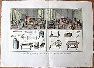 Antique Copperplate Engraving. Tool Making