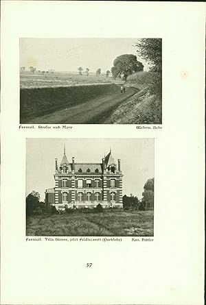 Imagen del vendedor de Favreuil. Strasse nach Mory. Villa Stenne (Feldlazarett). Fins. Flers. Dorfausgang nach Longueval. Wehrm. Behr, Kan. Hittler, Oberarzt Harling, Ob. Apoth. Fleig. Stereotyp-Druck nach Photographien der Angehrigen des Reservekorps. a la venta por Bcher bei den 7 Bergen