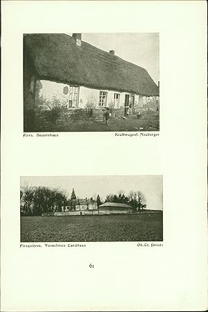 Imagen del vendedor de Flers. Bauernhaus. Vornehmes Landhaus. Frmicourt. All. Arzt Dr. Dietsche, Kraftwagenf. Neuberger, Ob. Lt. Printz. Stereotyp-Druck nach Photographien der Angehrigen des Reservekorps. a la venta por Bcher bei den 7 Bergen