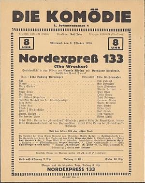 Nordexpreß 133 (The Wrecker). Sensationsstück in vier Bildern von Arnold Ridley und Bernhard Mari...