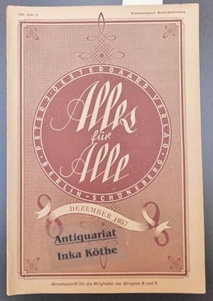 Alles für alle - Dezember 1937 - Ausgabe B + E - der Deutschen Volksbücherei, Peter J. Oestergaar...