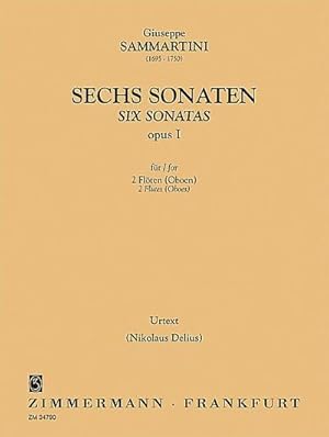 Bild des Verkufers fr 6 Sonaten op.1für 2 Fl ten (Oboen) : Spielpartitur zum Verkauf von AHA-BUCH GmbH