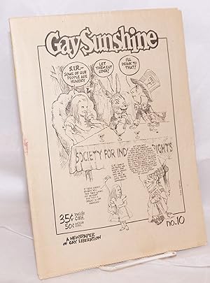 Imagen del vendedor de Gay Sunshine; a newspaper of gay liberation, #10 January 1972: Cover cartoon of the Mad Hatter's Tea Party at S.I.R. a la venta por Bolerium Books Inc.