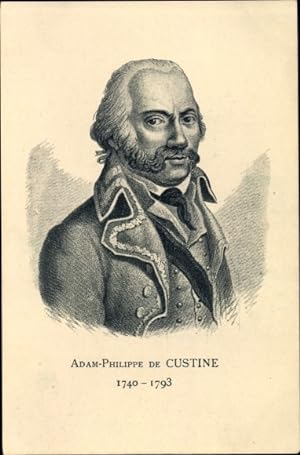 Künstler Ansichtskarte / Postkarte Adam Philippe de Custine, 1740-1793, Portrait