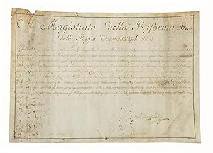 Il Magistrato della Riforma &c. della Regia Università degli Studi. Torino, 26 Marzo, 1783