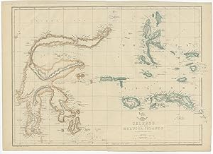 Antique Map of Celebes and the Molucca Islands (c.1860)