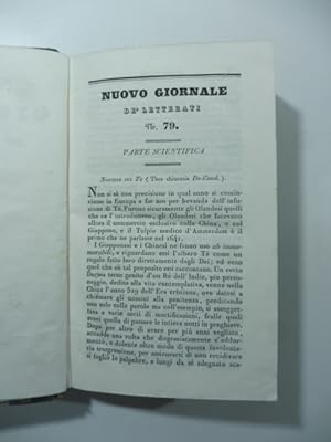 Notizie sul Te (Thea chinensis. De. Cand.). Stralcio da: Nuovo giornale de' letterati. N. 79. 1835