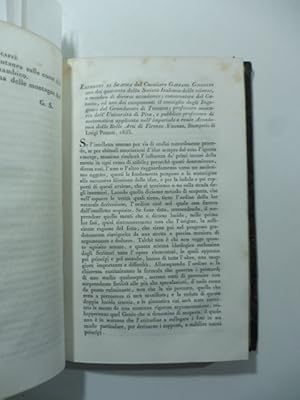 Elementi di statica del Cav. Gaetano Giorgini.Firenze, 1835. (Stralcio da: Nuovo giornale de' let...