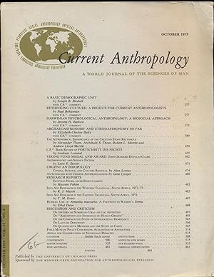 Bild des Verkufers fr Current Anthropology: A World Journal of the Science of Man, October 1973, Vol. 14, No. 4 zum Verkauf von Antikvariat Valentinska