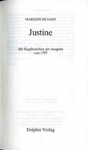 Image du vendeur pour Justine (Klassiker der erotischen Weltliteratur). Erstfassung unter Verwendung d. bers. von Christian Barth. mis en vente par Antiquariat & Buchhandlung Rose