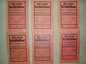 Bild des Verkufers fr Die neue Weltbhne : Wochenschrift fr Politik, Kunst, Wirtschaft [a collection of 6 issued ca.1935-1939 zum Verkauf von Expatriate Bookshop of Denmark