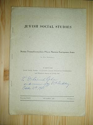 Notes on Transformation of Place Names by European Jews