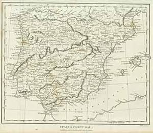 Spain & Portugal (19th Century Map).