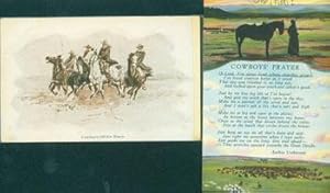 Vintage Cowboy Postcards: "Cowboys Off For Town", & "Cowboys' Prayer". Both ALS inked.