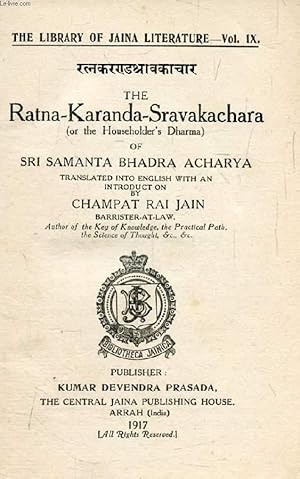 Bild des Verkufers fr RATNA-KARANDA-SRAVAKACHARA (Or The Householder's Dharma) zum Verkauf von Le-Livre