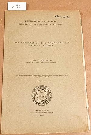 The Mammals of the Andaman and Nicobar Islands [no. 1269]