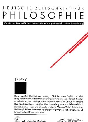 Band 47. Deutsche Zeitschrift für Philosophie. 1 / 1999.
