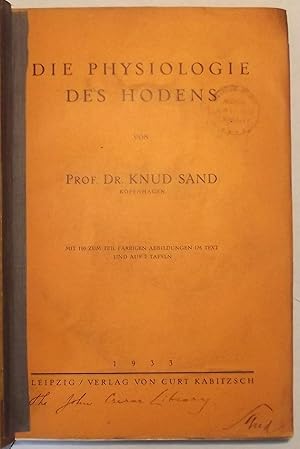 Image du vendeur pour Die Physiologie Des Hodens mis en vente par Lola's Antiques & Olde Books