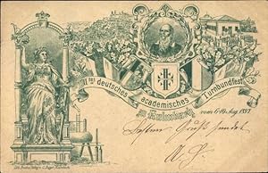 Ganzsache Litho Kulmbach in Oberfranken, II. dt. akad. Turnbundfest 1897