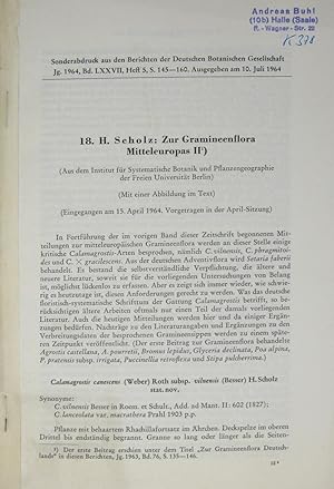 Bild des Verkufers fr Zur Gramineenflora Mitteleuropas II, zum Verkauf von Versandantiquariat Hbald