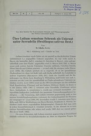 Bild des Verkufers fr ber Lolium remotum Schrank als Unkraut unter Serradella (Ornithopus sativus Brot.), zum Verkauf von Versandantiquariat Hbald