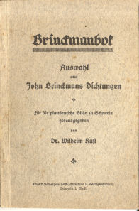 Seller image for Brinckmanbok : Auswahl. aus John Brinckmans Dichtungen (Fr d. plattdeutsche Gilde zu Schwerin) for sale by ANTIQUARIAT Franke BRUDDENBOOKS