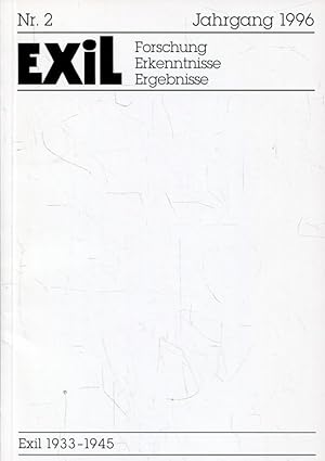 Imagen del vendedor de Exil: Forschung - Erkenntnisse - Ergebnisse Nr. 2/ 16. Jg. 1996 a la venta por ANTIQUARIAT Franke BRUDDENBOOKS