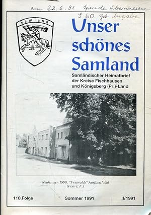 Seller image for Unser schönes Samland. Samländischer Heimatbrief der Kreise Fischhausen und Landkreis Königsberg/Pr. - 109. Folge - Frühjahr 1991 I/1991 for sale by ANTIQUARIAT Franke BRUDDENBOOKS