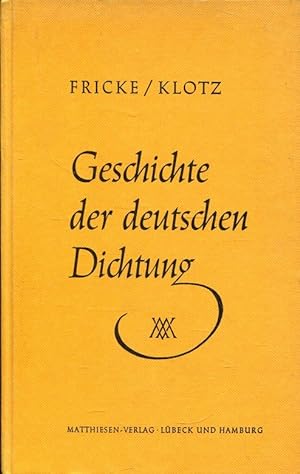 Bild des Verkufers fr Geschichte der deutschen Dichtung zum Verkauf von ANTIQUARIAT Franke BRUDDENBOOKS