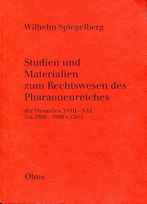 Bild des Verkufers fr Studien und Materialien zum Rechtswesen des Pharaonenreiches der Dynastien XVIII - XXI : (ca. 1500 - 1000 v. Chr.) zum Verkauf von ANTIQUARIAT Franke BRUDDENBOOKS