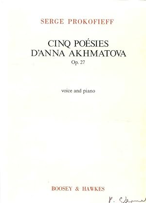 Bild des Verkufers fr Cinq Poesies d anna Akhmatova - Voice and piano (BH 20578) zum Verkauf von ANTIQUARIAT Franke BRUDDENBOOKS