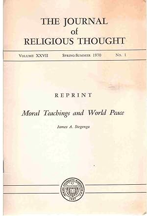 Seller image for MORAL TEACHINGS AND WORLD POWER The Journal of Religious Thought Reprint for sale by The Avocado Pit