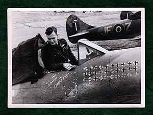 Pierre Henri Clostermann, World War II Free French Fighter Ace. Signed Photograph, In Plane, a Ha...