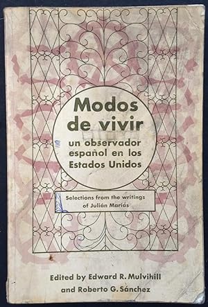Imagen del vendedor de Modos de Vivir: Un Observador Espanol en los Estados Unidos a la venta por The Aviator's Bookshelf