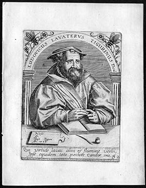 Bild des Verkufers fr Ludovicus Lavaterus, Ludwig Lavater (1527-1586). Schweizer Reformator. Portrait. zum Verkauf von Antiquariat Stefan Wulf