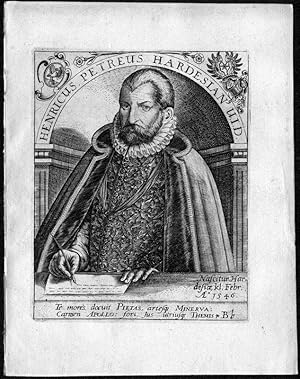 Bild des Verkufers fr Henricus Petreus Hardesianus, Heinrich Petreus Hardesianus (1546-1615). Frankfurter Philologe, Jurist und Philosoph. Portrait. zum Verkauf von Antiquariat Stefan Wulf