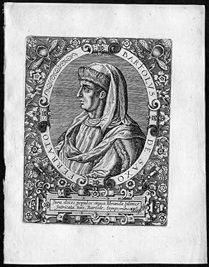 Seller image for Bartolus de Saxoferrato (1313-1357). Bedeutender Rechtslehrer und Kommentator des Mittelalters. Portrait. for sale by Antiquariat Stefan Wulf