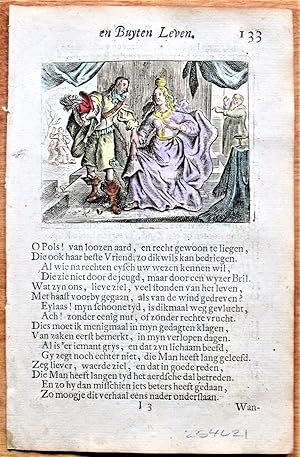 Immagine del venditore per Antique Copperplate Miniature Engraving: BL133 from Ouderdom, Buyten Leven, en Hof Gedachten venduto da Ken Jackson