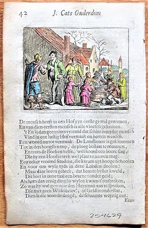 Immagine del venditore per Antique Copperplate Miniature Engraving: BL42 from Ouderdom, Buyten Leven, en Hof Gedachten venduto da Ken Jackson